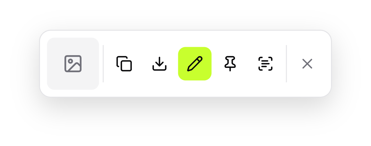 LumenGrab quick access toolbar.